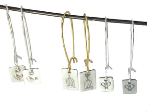 Pattie Parkhurst Jewelry Earrings Unique! Snowflake Earrings on Sterling Silver Wire