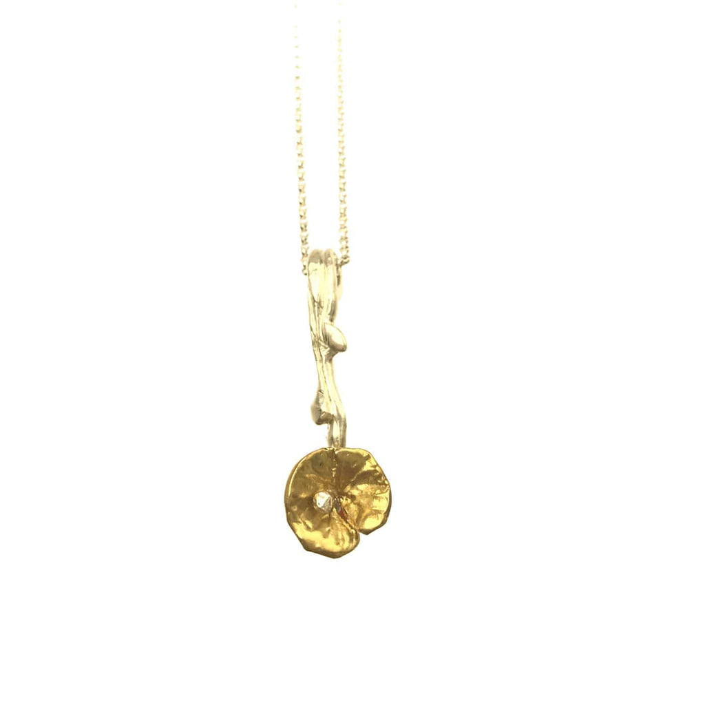 Pattie Parkhurst Jewelry Necklaces Dainty! Single Flower Gold Sterling Necklace