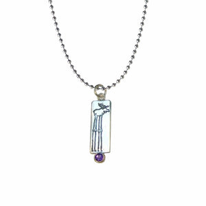 Pattie Parkhurst Jewelry Necklaces Long Legs! Moose with Amethyst Stone Pendant Necklace