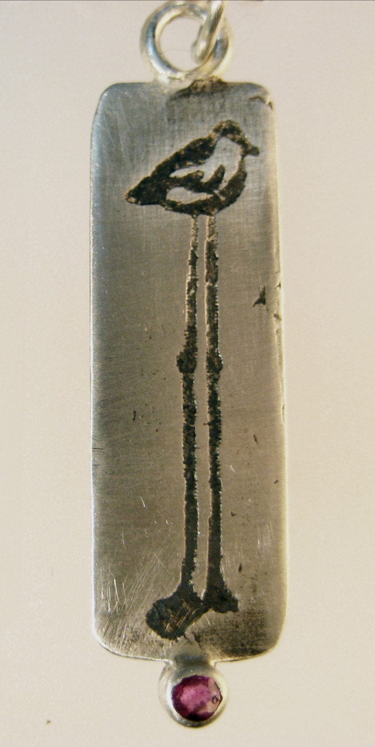 Pattie Parkhurst Jewelry Necklaces Long Legs! Sea Bird with Natural Ruby Necklace