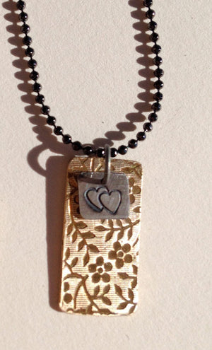 Pattie Parkhurst Jewelry Necklaces Oh My! Heart Stamped Sterling Silver Layered Charm Necklace