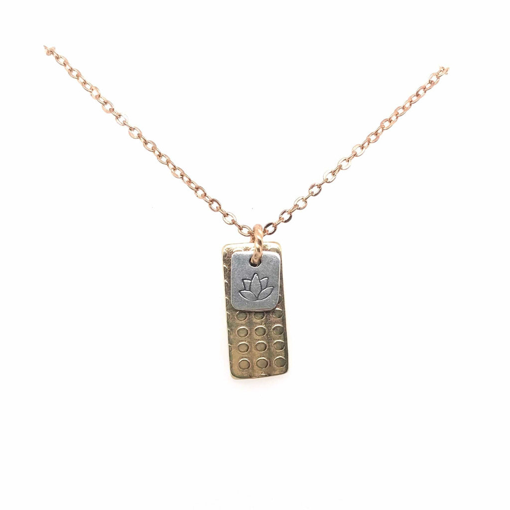 Pattie Parkhurst Jewelry Necklaces Thriving Lilly! Sterling Silver Pendant Layered on Bronze Polkadot Necklace