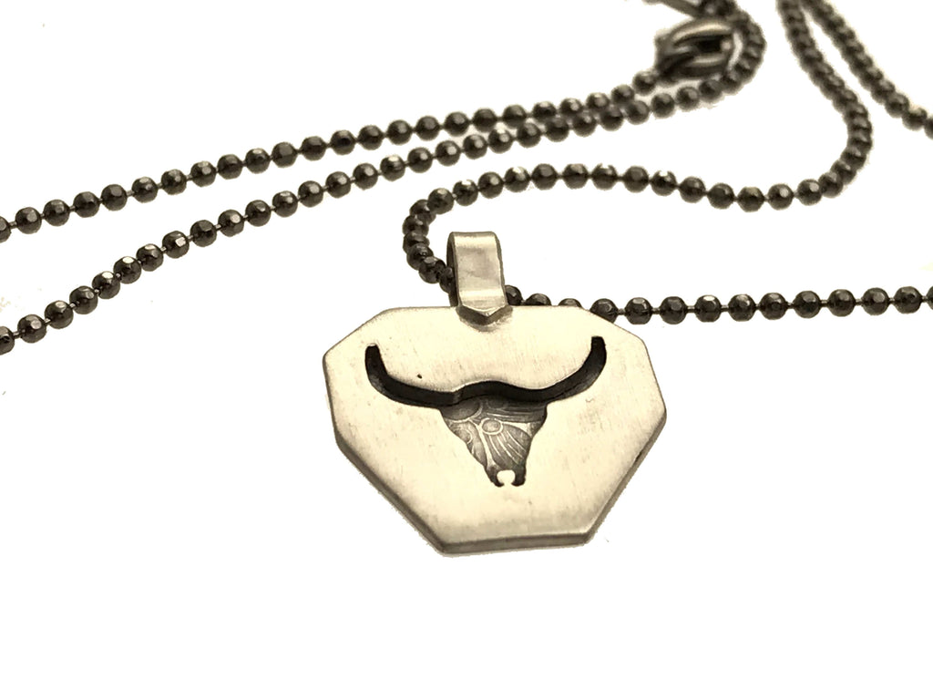 Pattie Parkhurst Jewelry Necklaces Tough! Longhorn Silhouette Pendant Bail Necklace