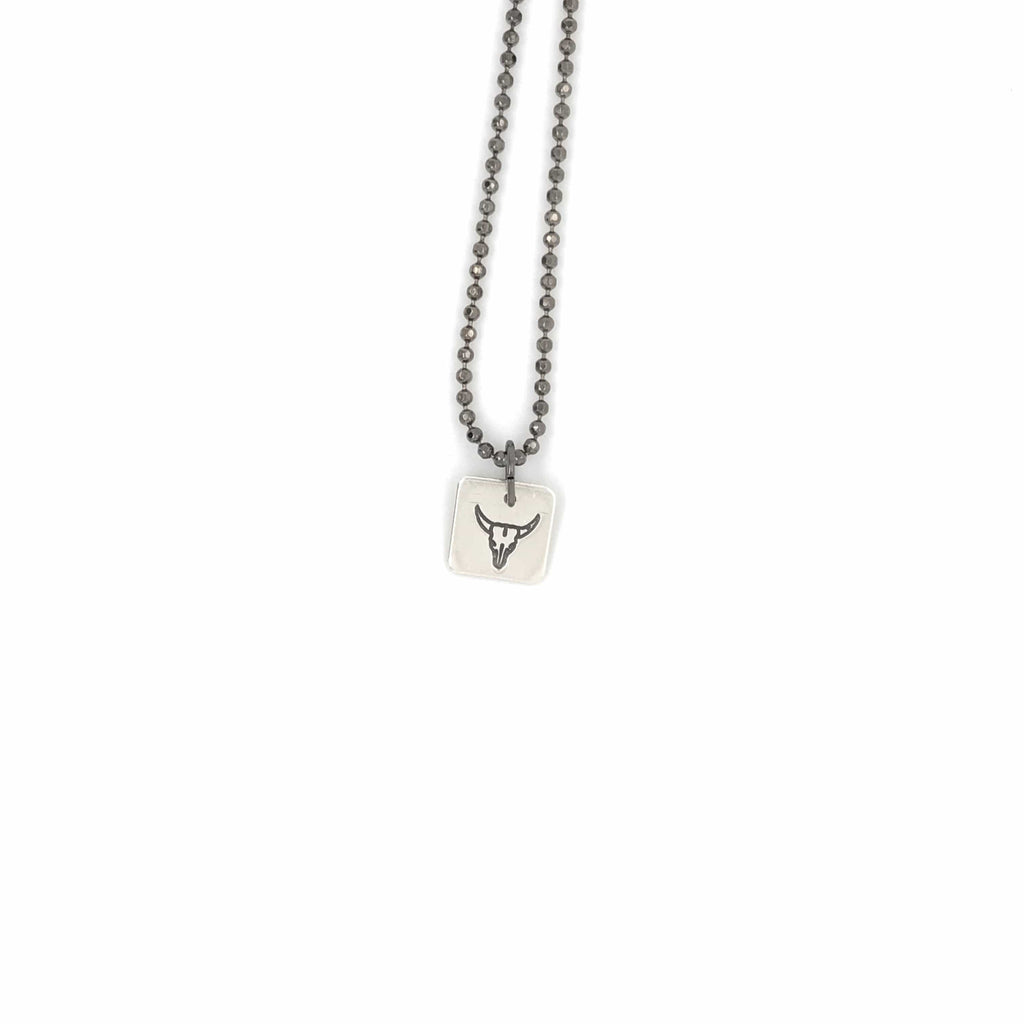 Pattie Parkhurst Jewelry Necklaces Tough! Longhorn Stamped Sterling Silver Necklace