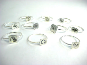 Pattie Parkhurst Jewelry Ring Amazing! Ginkgo Stamped Sterling Silver Ring