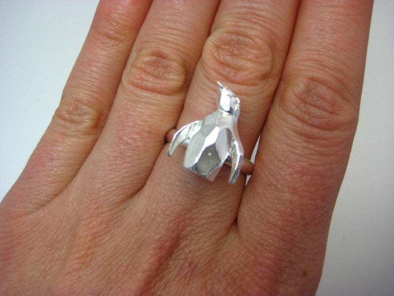 Pattie Parkhurst Jewelry Ring Fearless! Penguin Geometric Ring
