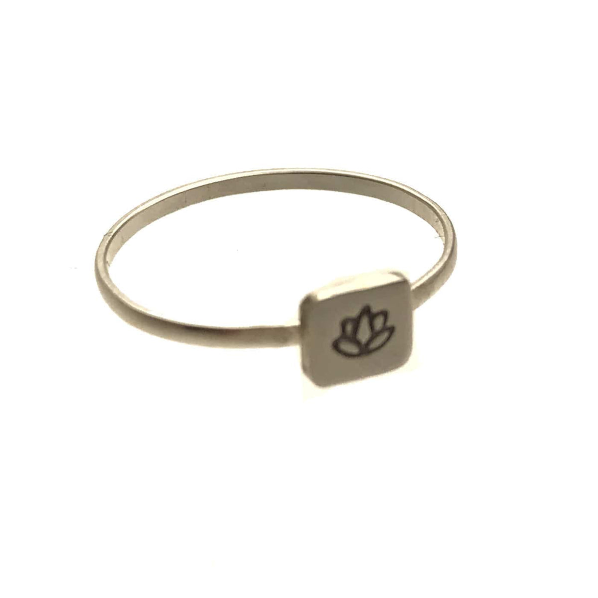 Pattie Parkhurst Jewelry Ring Sacred! Lotus Stamped Sterling Silver Ring
