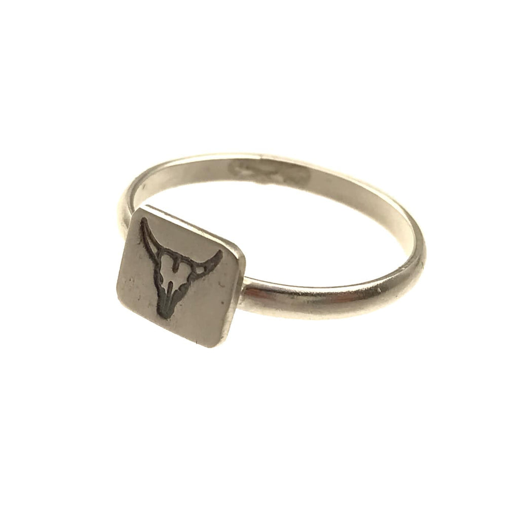 Pattie Parkhurst Jewelry Ring Tough! Longhorn Stamped Sterling Silver Ring