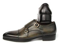 PAUL PARKMAN Men's Shoe Paul Parkman Men's Goodyear Welted Double Monkstrap Shoes Green (ID#9468-GRN)