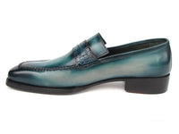 PAUL PARKMAN Men's Shoe Paul Parkman Men's Turquoise Patina Handmade Loafers (ID#6944-TRQ)