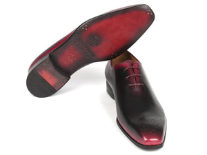 PAUL PARKMAN Shoes Paul Parkman Black & Red Men's Oxford Shoes (ID#KR254-01-83)