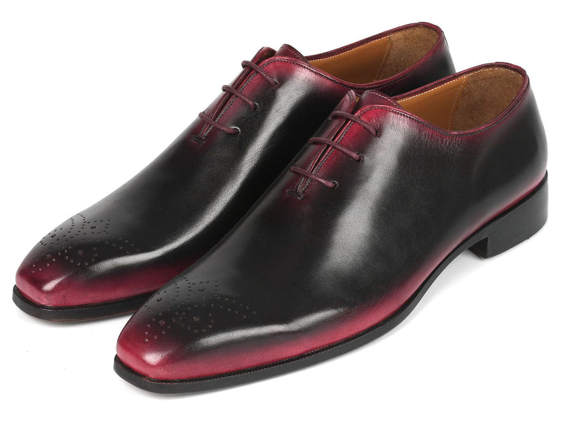 PAUL PARKMAN Shoes Paul Parkman Black & Red Men's Oxford Shoes (ID#KR254-01-83)