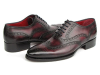 PAUL PARKMAN Shoes Paul Parkman Bordeaux Burnished Goodyear Welted Wingtip Oxford Shoes (ID#66BRD94)