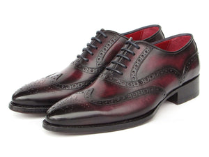 PAUL PARKMAN Shoes Paul Parkman Bordeaux Burnished Goodyear Welted Wingtip Oxford Shoes (ID#66BRD94)