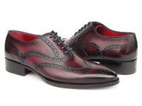 PAUL PARKMAN Shoes Paul Parkman Bordeaux Burnished Goodyear Welted Wingtip Oxford Shoes (ID#66BRD94)