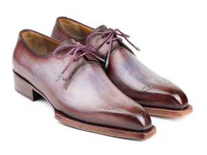 PAUL PARKMAN Shoes Paul Parkman Goodyear Welted Derby Shoes Ice Blue & Bordeaux (ID#468G61)