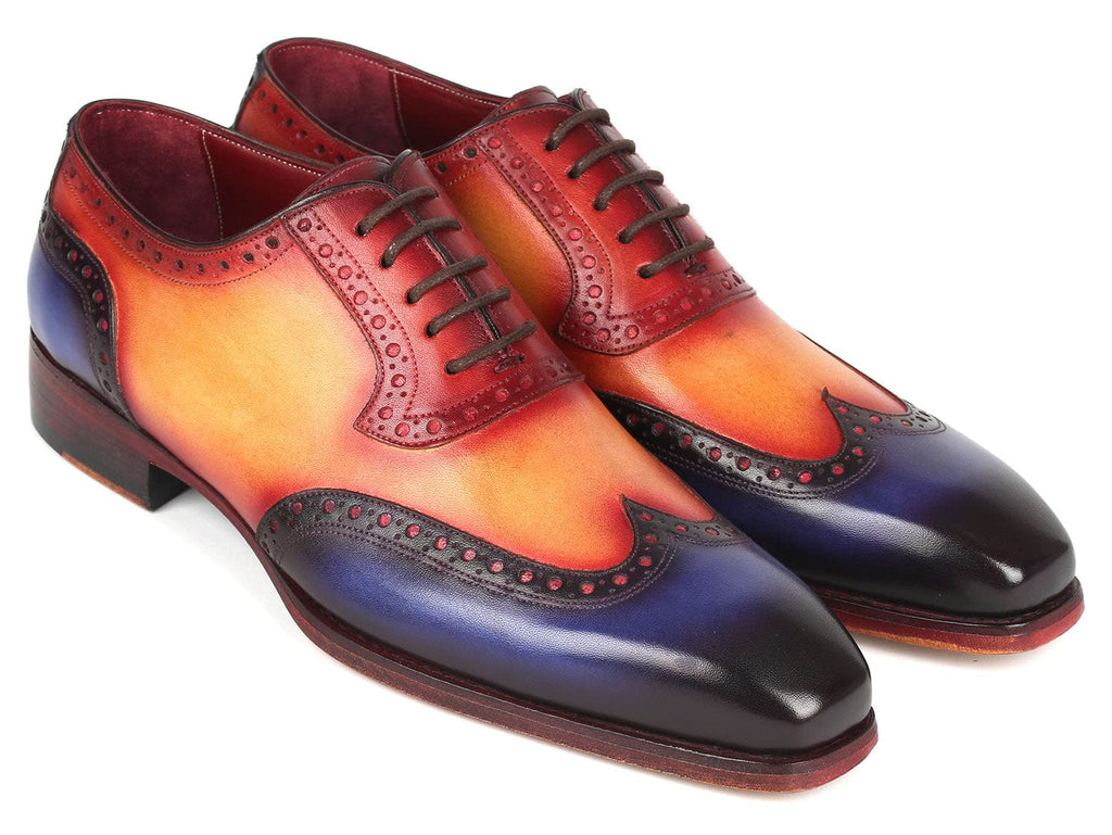 PAUL PARKMAN Shoes Paul Parkman Goodyear Welted Men's Wingtip Oxfords Multicolor (ID#6819-MLT)