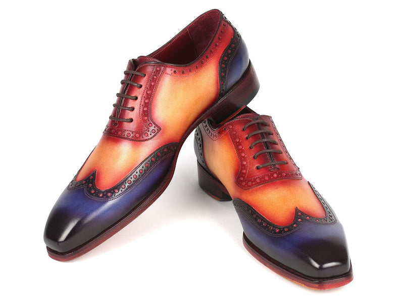 PAUL PARKMAN Shoes Paul Parkman Goodyear Welted Men's Wingtip Oxfords Multicolor (ID#6819-MLT)