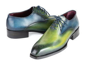 PAUL PARKMAN Shoes Paul Parkman Goodyear Welted Punched Oxfords Blue & Green (ID#5364-GBL)