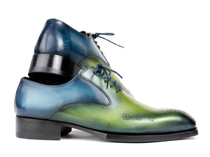 PAUL PARKMAN Shoes Paul Parkman Goodyear Welted Punched Oxfords Blue & Green (ID#5364-GBL)