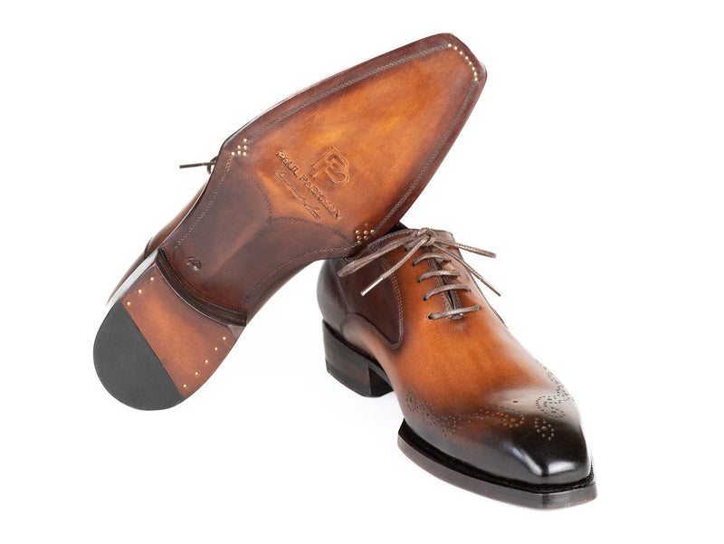 PAUL PARKMAN Shoes Paul Parkman Goodyear Welted Punched Oxfords Brown & Camel (ID#5364-BRC)