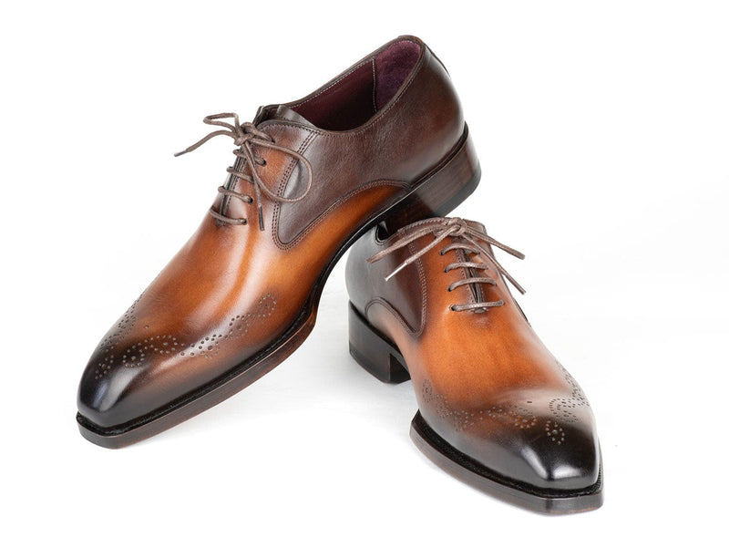 PAUL PARKMAN Shoes Paul Parkman Goodyear Welted Punched Oxfords Brown & Camel (ID#5364-BRC)