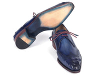 PAUL PARKMAN Shoes Paul Parkman Goodyear Welted Wingtip Derby Shoes Blue & Navy (ID#584-BLU)