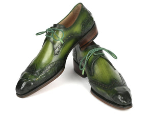 PAUL PARKMAN Shoes Paul Parkman Goodyear Welted Wingtip Derby Shoes Green (ID#584-GRN)