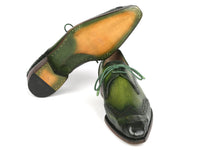 PAUL PARKMAN Shoes Paul Parkman Goodyear Welted Wingtip Derby Shoes Green (ID#584-GRN)