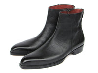 PAUL PARKMAN Shoes Paul Parkman Men's Black Floater Leather Side Zipper Boots (ID#BT6499-BLK)