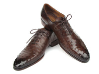 PAUL PARKMAN Shoes Paul Parkman Men's Brown Genuine Ostrich Oxford Shoes (ID#9475-85)