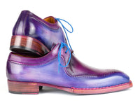 PAUL PARKMAN Shoes Paul Parkman Men's Hand-Welted Blue & Purple Leather Derby Shoes (ID#326G19)