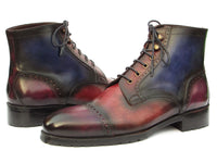 PAUL PARKMAN Shoes Paul Parkman Men's Multicolor Hand-Painted Cap Toe Boots (ID#BT9566-MLT)