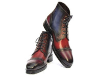 PAUL PARKMAN Shoes Paul Parkman Men's Multicolor Hand-Painted Cap Toe Boots (ID#BT9566-MLT)