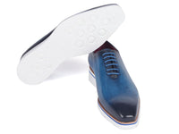 PAUL PARKMAN Shoes Paul Parkman Men's Smart Casual Wholecut Oxfords Blue (ID#191-BLU)