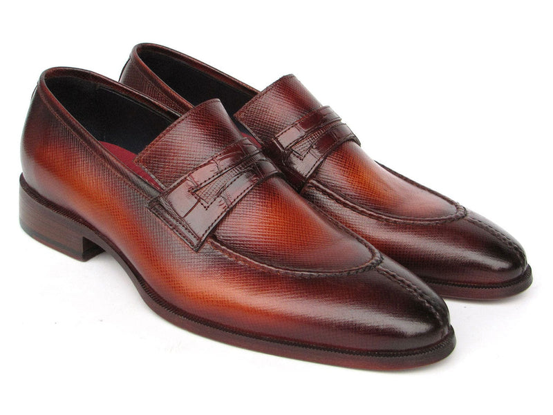 PAUL PARKMAN Shoes Paul Parkman Men's Split Toe Loafer Shoes Tobacco (ID#694TB25)