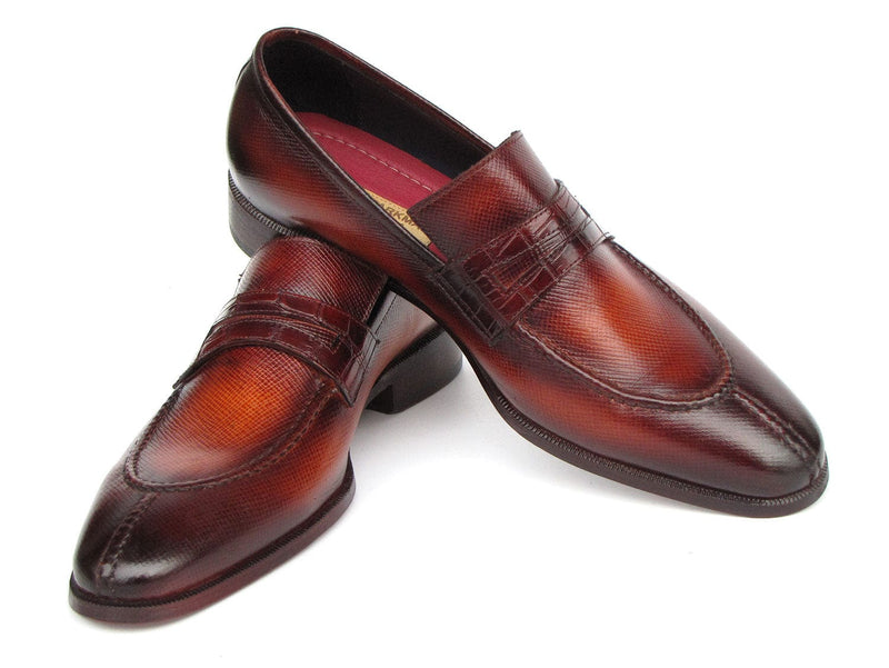 PAUL PARKMAN Shoes Paul Parkman Men's Split Toe Loafer Shoes Tobacco (ID#694TB25)