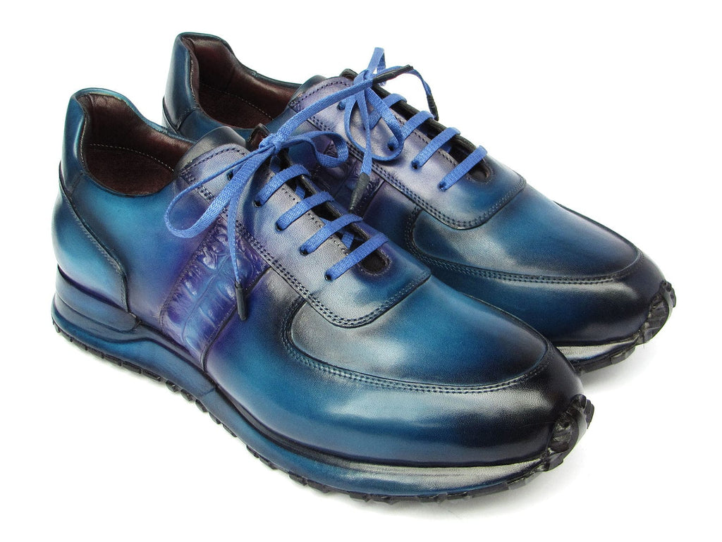 PAUL PARKMAN Shoes Paul Parkman Men's Turquoise & Purple Patina Sneakers (ID#LP207TQP)