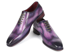 PAUL PARKMAN Shoes Paul Parkman Men's Wingtip Oxfords Purple (ID#741-PUR)