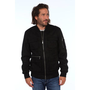 PX Clothing Bomber Jackets PX Austin Suede Cargo Bomber Jacket