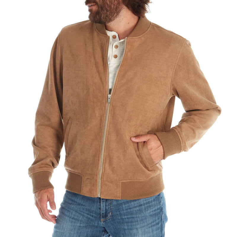 PX Clothing Bomber Jackets Wilson Faux Suede Bomber Jacket