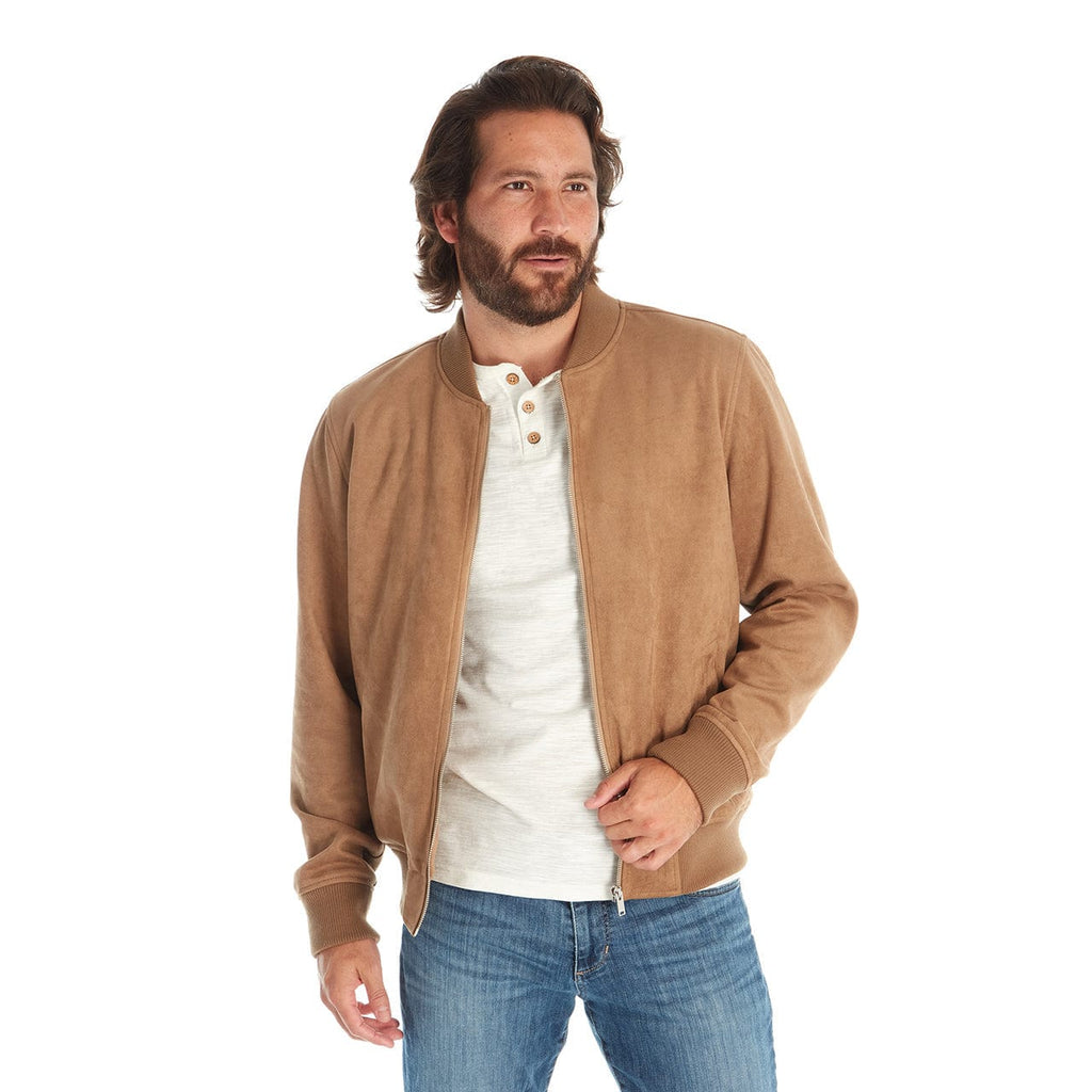 PX Clothing Bomber Jackets Wilson Faux Suede Bomber Jacket