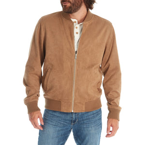 PX Clothing Bomber Jackets Wilson Faux Suede Bomber Jacket