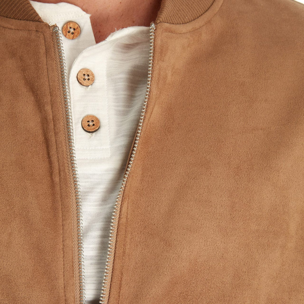 PX Clothing Bomber Jackets Wilson Faux Suede Bomber Jacket