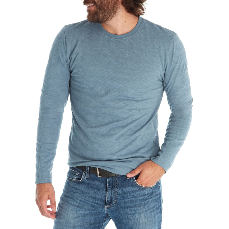 PX Clothing Crew Neck Tees Devin Textured Long Sleeve Tee