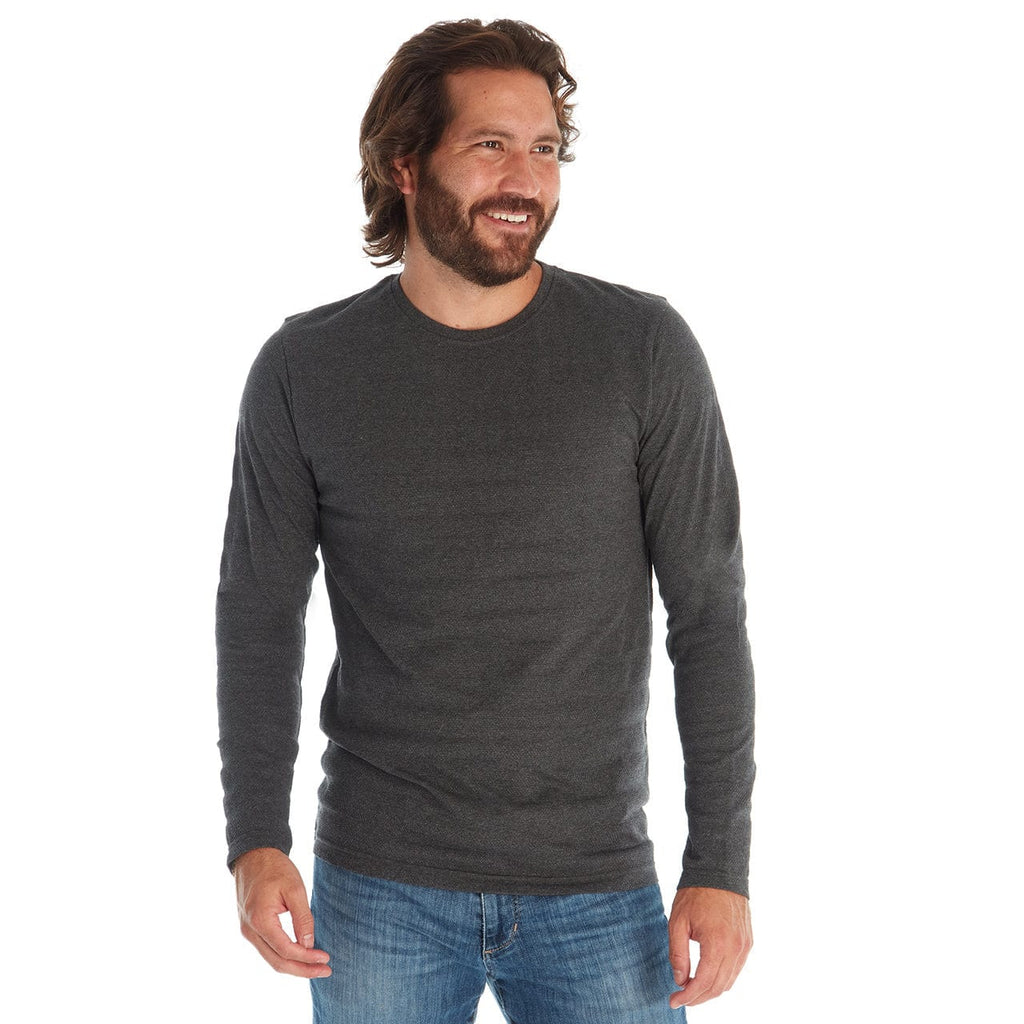 PX Clothing Crew Neck Tees Devin Textured Long Sleeve Tee