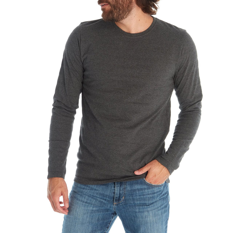 PX Clothing Crew Neck Tees Devin Textured Long Sleeve Tee