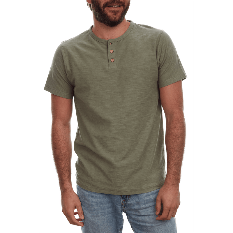 PX Clothing Henley Tees Noel Solid Slub Henley