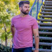 PX Clothing Henley Tees Noel Solid Slub Henley