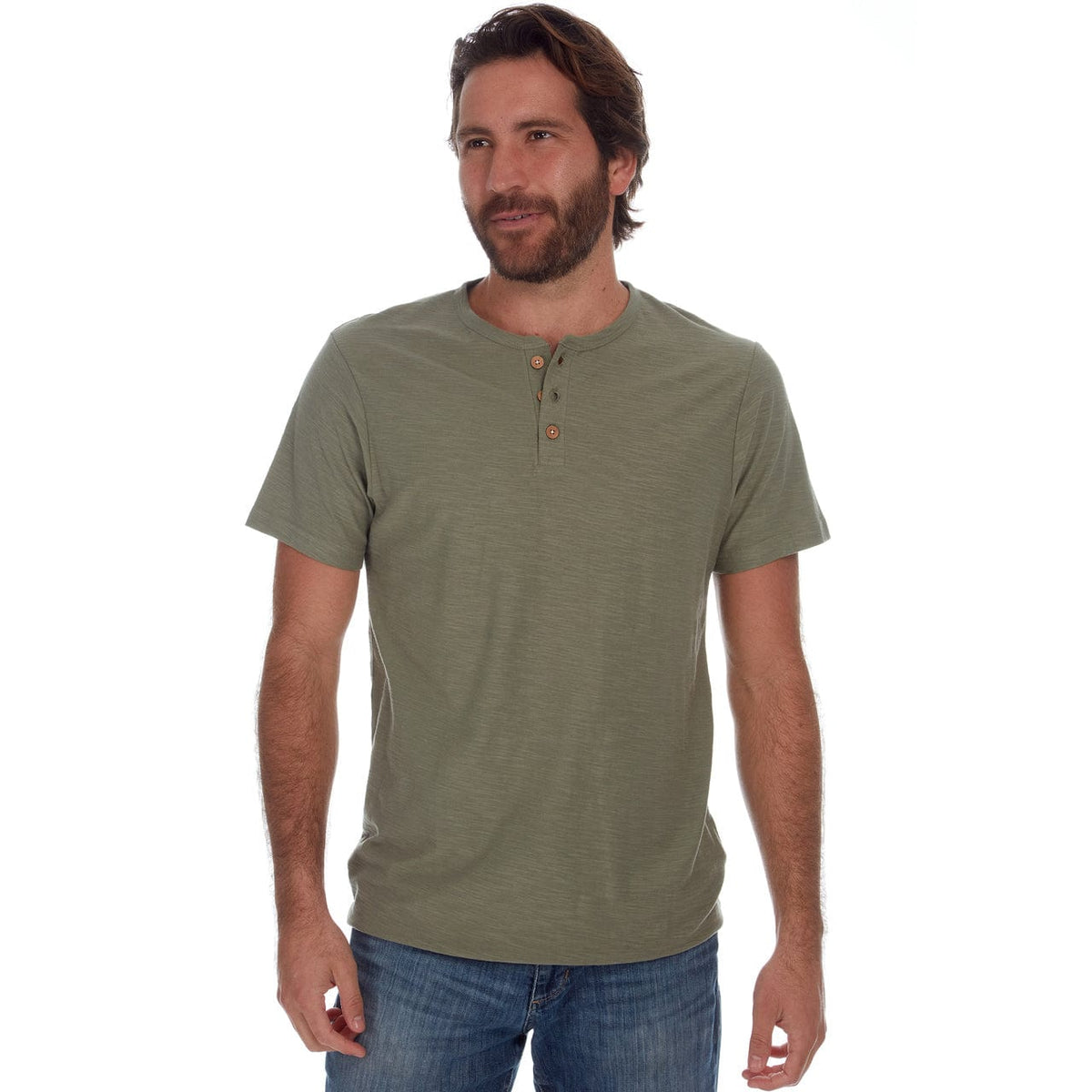 PX Clothing Henley Tees Noel Solid Slub Henley